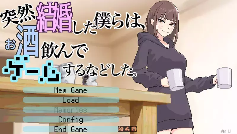 [互动SLG/像素动态]我们突然结婚后一起喝酒玩游戏等等Ver.1.1机翻版750M ACG电脑端 第1张