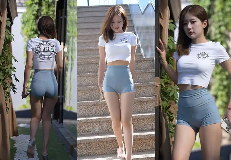 街拍蓝色瑜伽短裤小妹青春活力图视合集37.1G